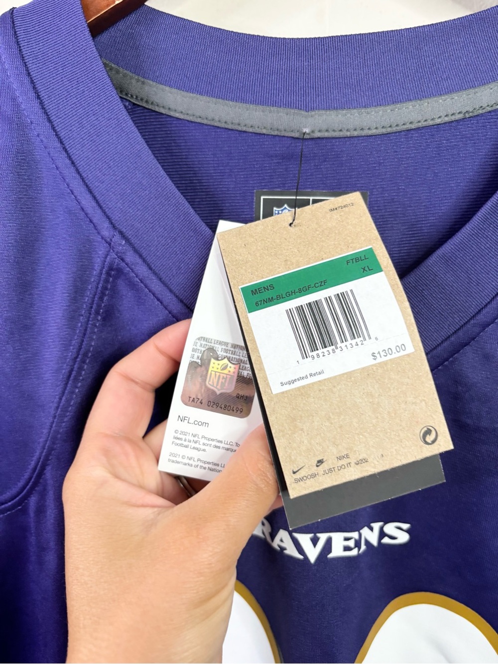 Baltimore Ravens Derrick Henry Nike Purple Game Jersey size XL new men’s loose - Picture 11 of 13